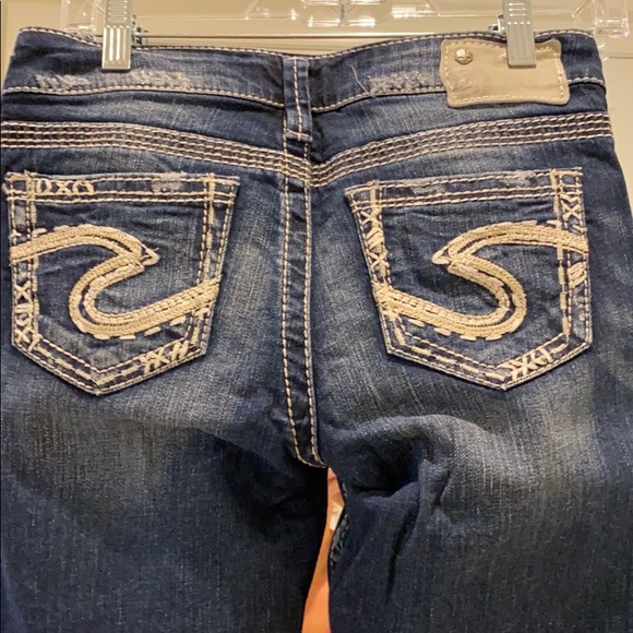 EUC silver jeans. Capri. - Picture 3 of 4